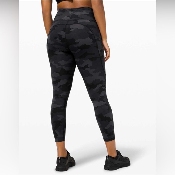 🖤 Lululemon Fast & Free Tight II 25" *Nulux Heritage 365 Camo Deep Coal✨Like 🆕 - Picture 3 of 12